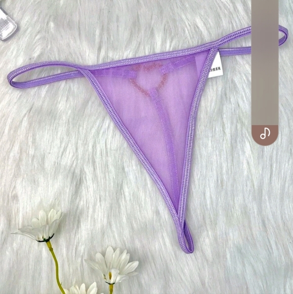 None Other - Sexy sheer Lilac v string thongs